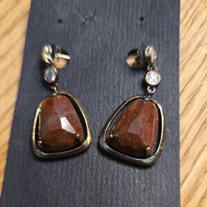 Elegant Brown Stone Earrings